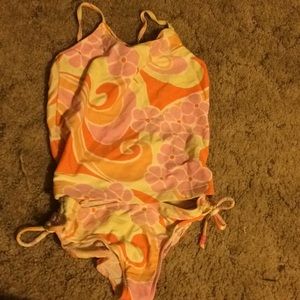 Yellow print tankful bikini